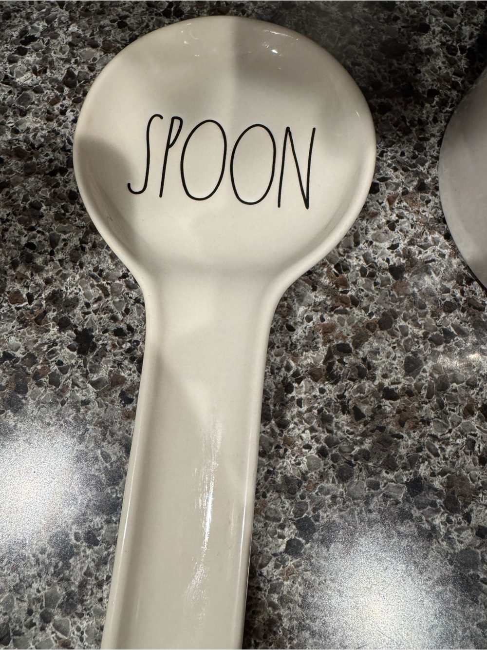 Rae Dunn Ceramic Spoon Rest - White Spoon